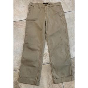j crew women 2 brown cotton straigth leg girlfriend chino pants O